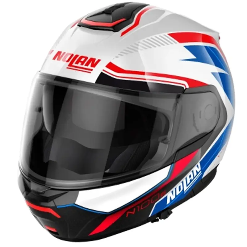 Výklopná helma na motorku Nolan N100-6 Surveyor N-COM 24 bílo-modrá Zlevněný