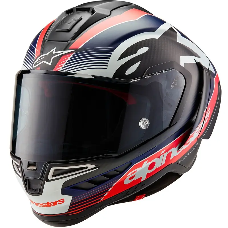 Super Cena Integrální helma na motorku Alpinestars Supertech R-10 Team carbon fluo červeno-modro-bílá matná