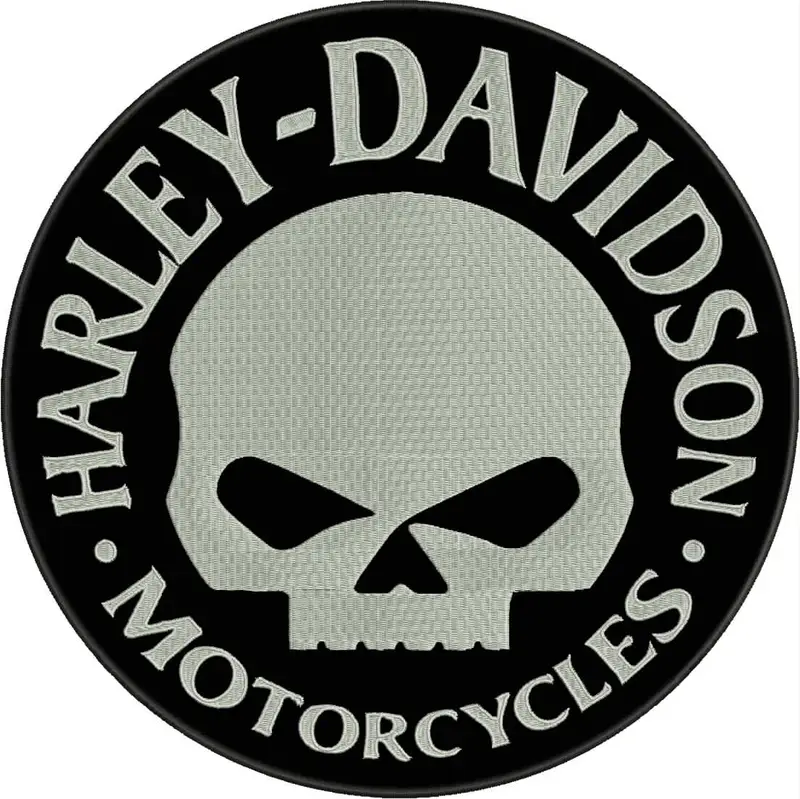 Nášivka H-D Motorcycles černo-bílá Pouze Dnes