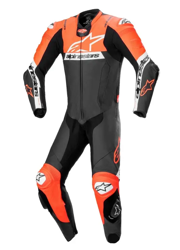 Kožená kombinéza na motorku Alpinestars Missile 2 Ward černo-fluo červeno-bílá Vysoce Kvalitní