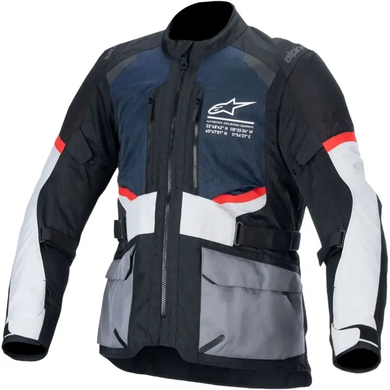 Bunda na motorku Alpinestars Andes Drystar tmavo modro-černo-světle šedá Výprodej