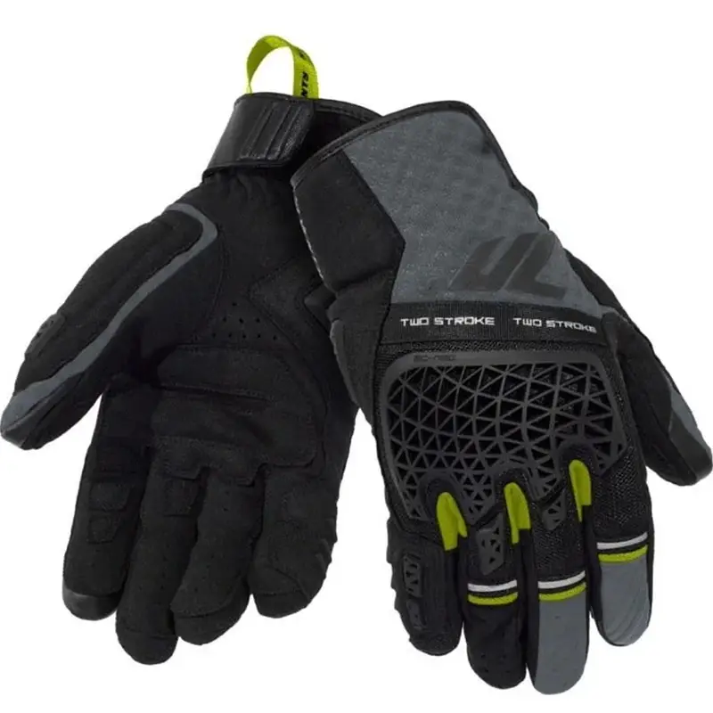 Rukavice na motorku Seventy Degrees SD-N60 Two Stroke černo-šedo-fluo žluté Ověřený