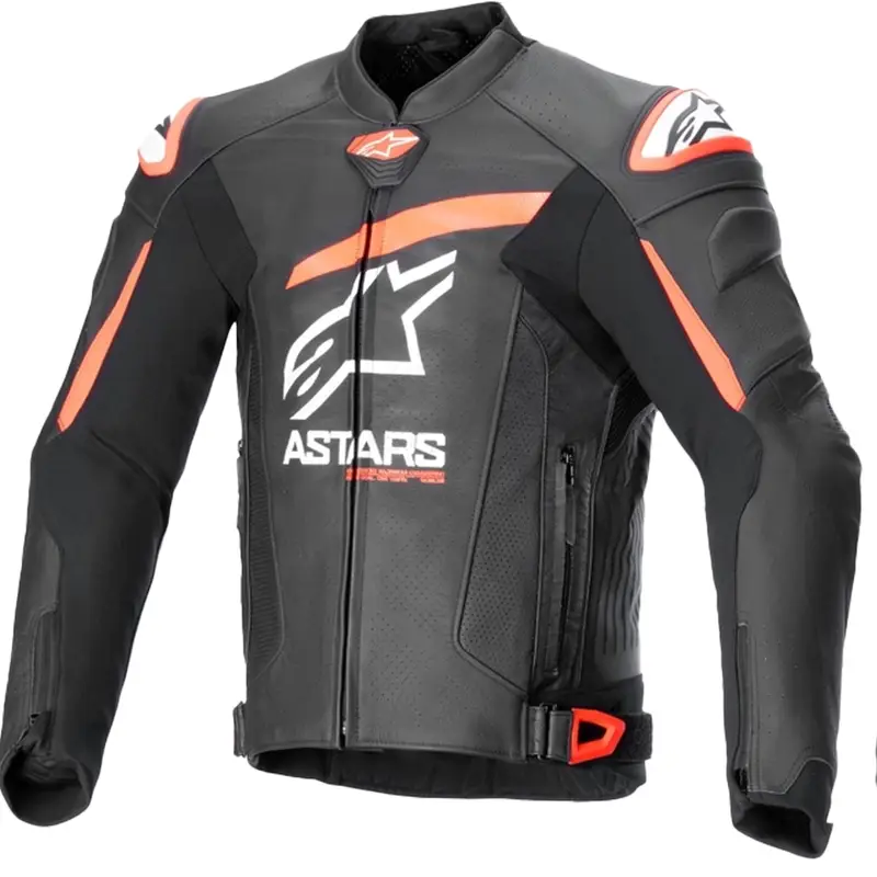 Kožená bunda na motorku Alpinestars GP plus R 4 Airflow černo-fluo červeno-bílá Top Prodej