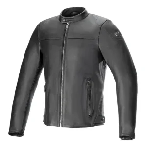Kožená bunda na motorku Alpinestars Blacktrack černo-černá Výhodná Nabídka