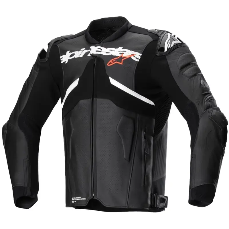 Kožená bunda na motorku Alpinestars Atem 5 černo-bílá Vysoce Kvalitní