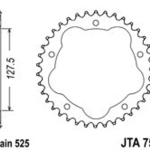 Levný Řetězová rozeta JT JTR 752-39 39 zubů, 525
