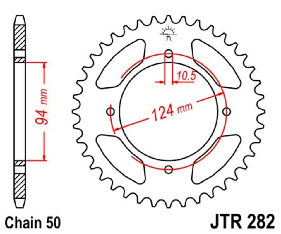 Expresní Doručení Řetězová rozeta JT JTR 282-37 37 zubů, 530