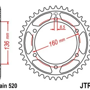 Expresní Doručení Řetězová rozeta JT JTR 5-49 49 zubů, 520