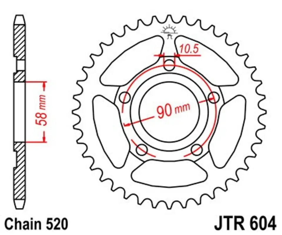 Kup Teď Řetězová rozeta JT JTR 604-35 35 zubů, 520
