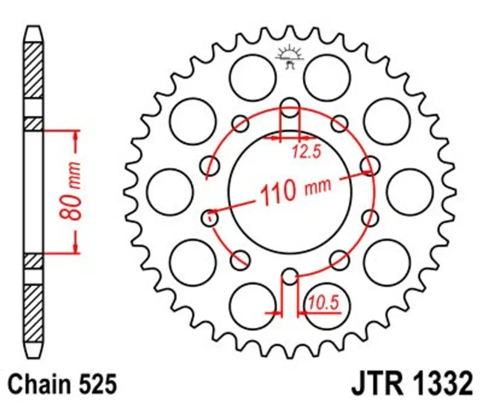 Cenově Výhodný Řetězová rozeta JT JTR 1332-41 41 zubů, 525
