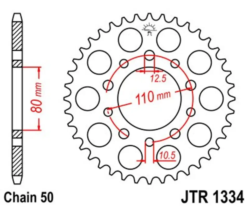 Dokud Zásoby Vydrží Řetězová rozeta JT JTR 1334-40 40 zubů, 530