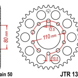 Cenová Bomba Řetězová rozeta JT JTR 1334-45 45 zubů, 530