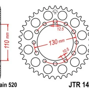 Aktuální Řetězová rozeta JT JTR 1486-40 40 zubů, 520