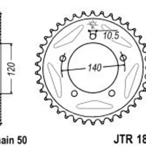 Nakupujte Hned Řetězová rozeta JT JTR 1800-44 44 zubů, 530