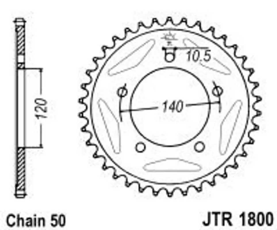 Nakupujte Hned Řetězová rozeta JT JTR 1800-44 44 zubů, 530