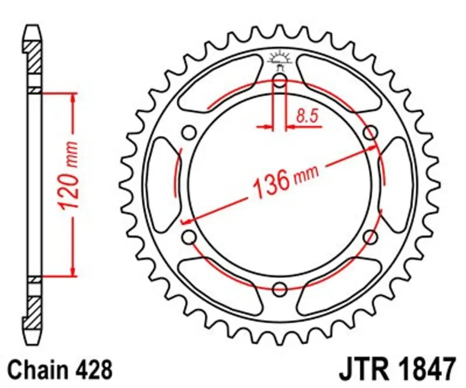 Nejlepší Cena Řetězová rozeta JT JTR 1847-57 57 zubů, 428