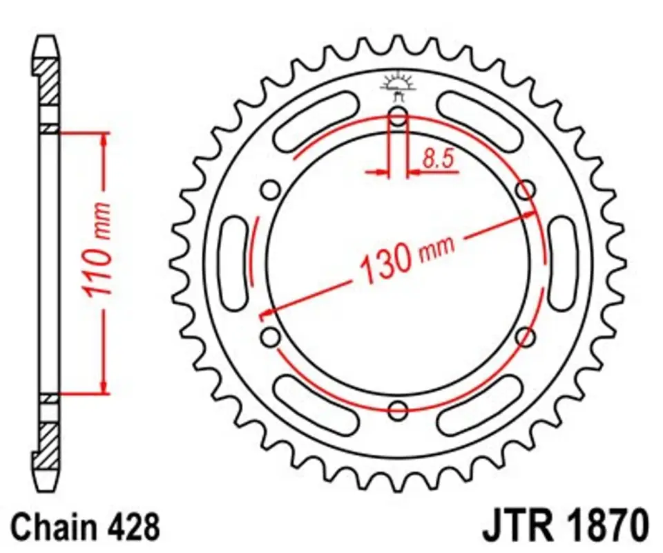 Horká Nabídka Řetězová rozeta JT JTR 1870-46 46 zubů, 428