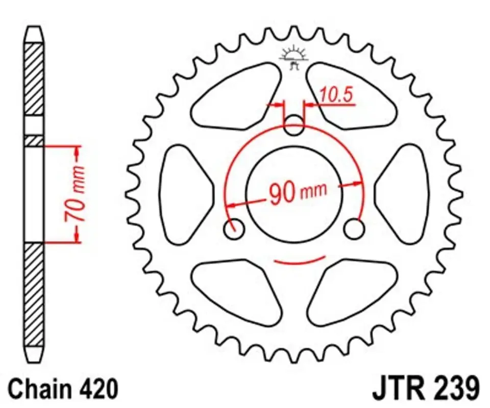 Ihned K Objednání Řetězová rozeta JT JTR 239-38 38 zubů, 420