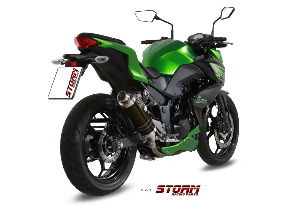 Nízká Cena Koncovka výfuku STORM GP K.038.LXSB Černá ocel
