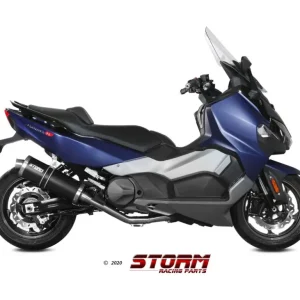 Výfuk kompletní 2x1 STORM OVAL SY.002.LX2B Černá ocel Levný