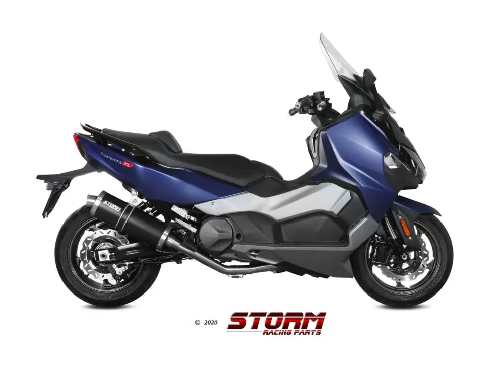 Výfuk kompletní 2x1 STORM OVAL SY.002.LX2B Černá ocel Levný