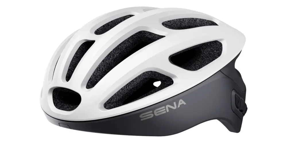 cyklo přilba s headsetem R1, SENA (matná bílá) Víkendová Akce