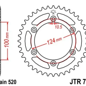 Pouze Dnes Řetězová rozeta JT JTR 735-38 38 zubů, 520