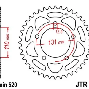 Značkový Řetězová rozeta JT JTR 75-45 45 zubů, 520