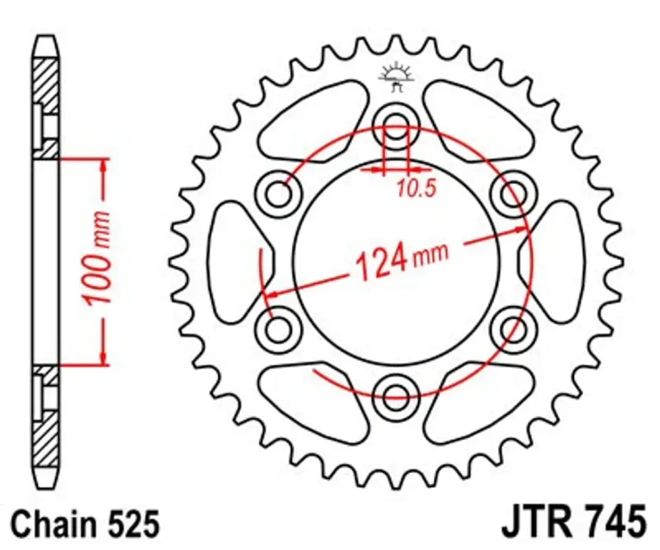 Expresní Doručení Řetězová rozeta JT JTR 745-42 42 zubů, 525