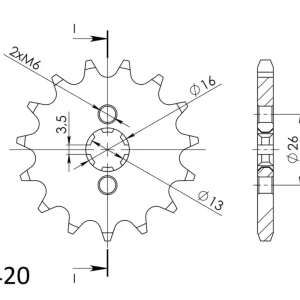 Hit Sezóny Řetězové kolečko SUPERSPROX CST-563:13 13 zubů, 420