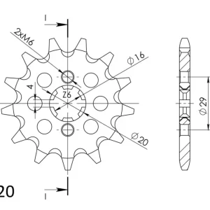 Značkový Řetězové kolečko SUPERSPROX CST-422:12 12 zubů, 520