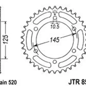 Řetězová rozeta JT JTR 855-48 48 zubů, 520 Finální Výprodej
