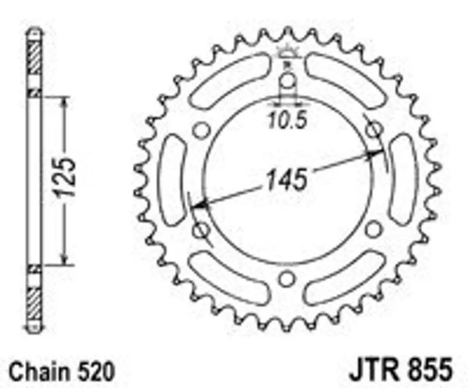Řetězová rozeta JT JTR 855-48 48 zubů, 520 Finální Výprodej