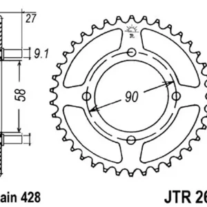 Akce Řetězová rozeta JT JTR 267-39 39 zubů, 428