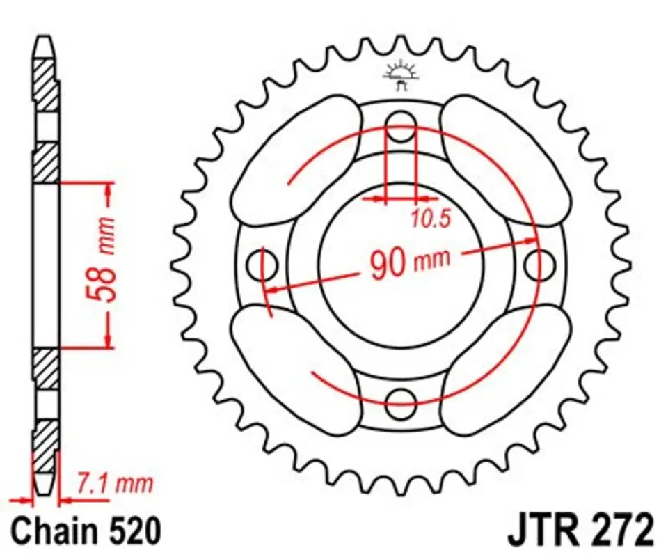 Bezpečná Platba Řetězová rozeta JT JTR 272-31 31 zubů, 520