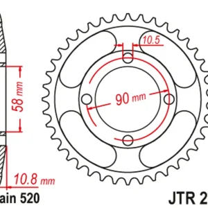 Bezpečná Platba Řetězová rozeta JT JTR 277-45 45 zubů, 520