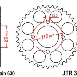 Autentický Řetězová rozeta JT JTR 333-43 43 zubů, 630