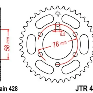 Must-Have Řetězová rozeta JT JTR 458-40 40 zubů, 428