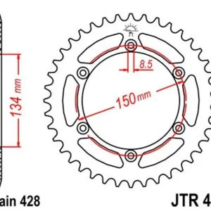 Cenový Hit Řetězová rozeta JT JTR 459-52 52 zubů, 428