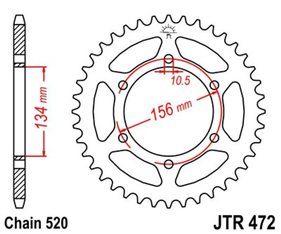 Aktuální Řetězová rozeta JT JTR 472-48 48 zubů, 520