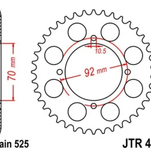 Novinka Řetězová rozeta JT JTR 474-48 48 zubů, 525