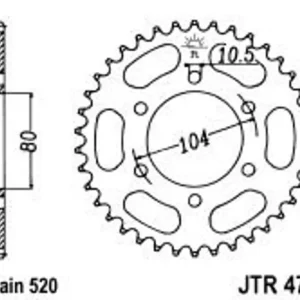Must-Have Řetězová rozeta JT JTR 478-43 43 zubů, 520