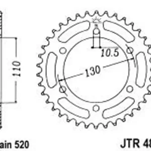 Akce Řetězová rozeta JT JTR 486-43 43 zubů, 520