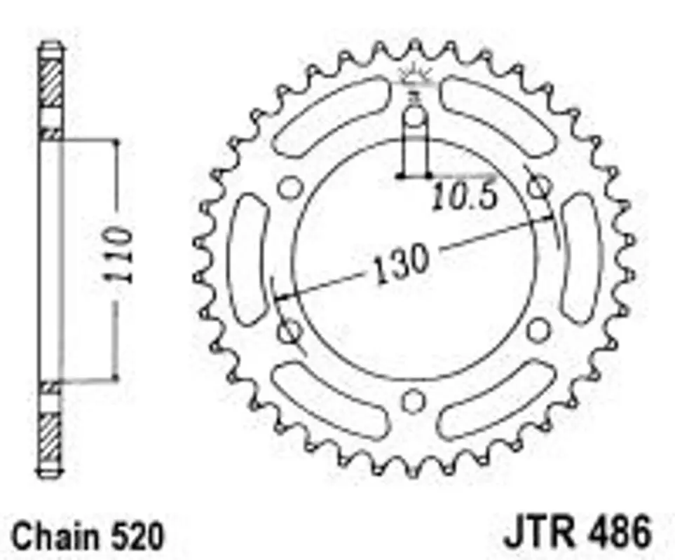 Akce Řetězová rozeta JT JTR 486-43 43 zubů, 520