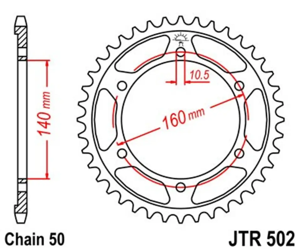 Aktuální Řetězová rozeta JT JTR 502-46 46 zubů, 530