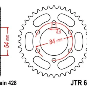 Novinka Řetězová rozeta JT JTR 600-52 52 zubů, 428