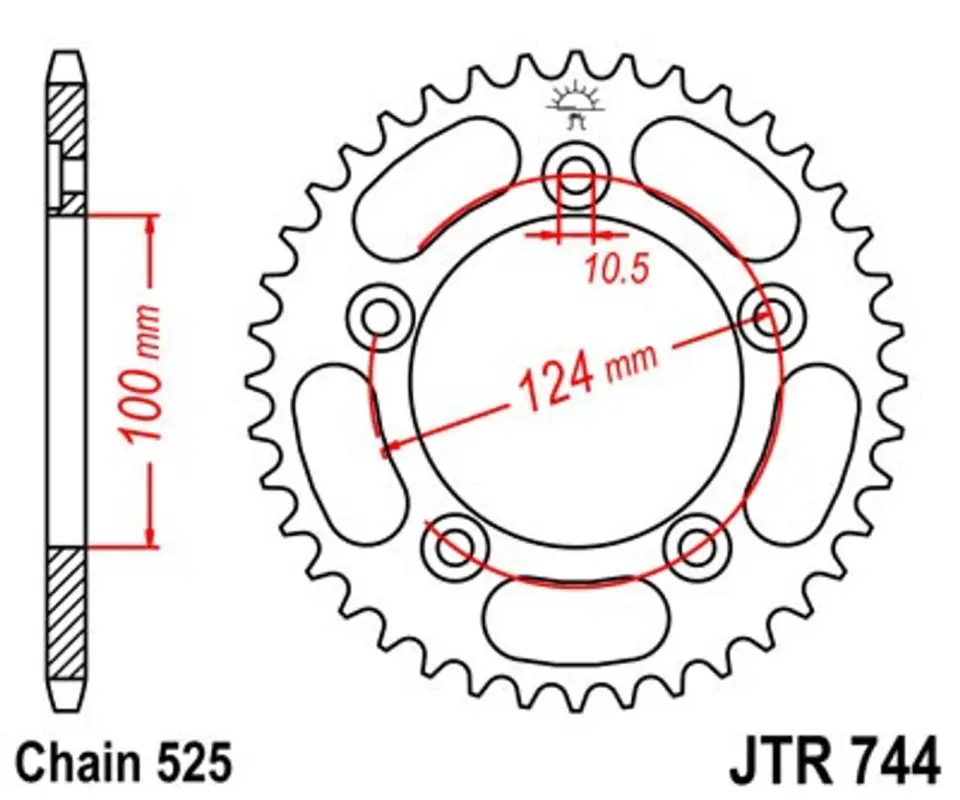 Nejlepší Cena Řetězová rozeta JT JTR 744-39 39 zubů, 525
