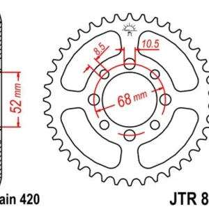 Bezpečná Platba Řetězová rozeta JT JTR 801-46 46 zubů, 420
