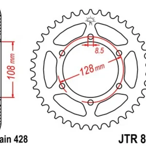 Akce Řetězová rozeta JT JTR 804-42 42 zubů, 428