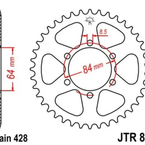 Akční Cena Řetězová rozeta JT JTR 809-44 44 zubů, 428